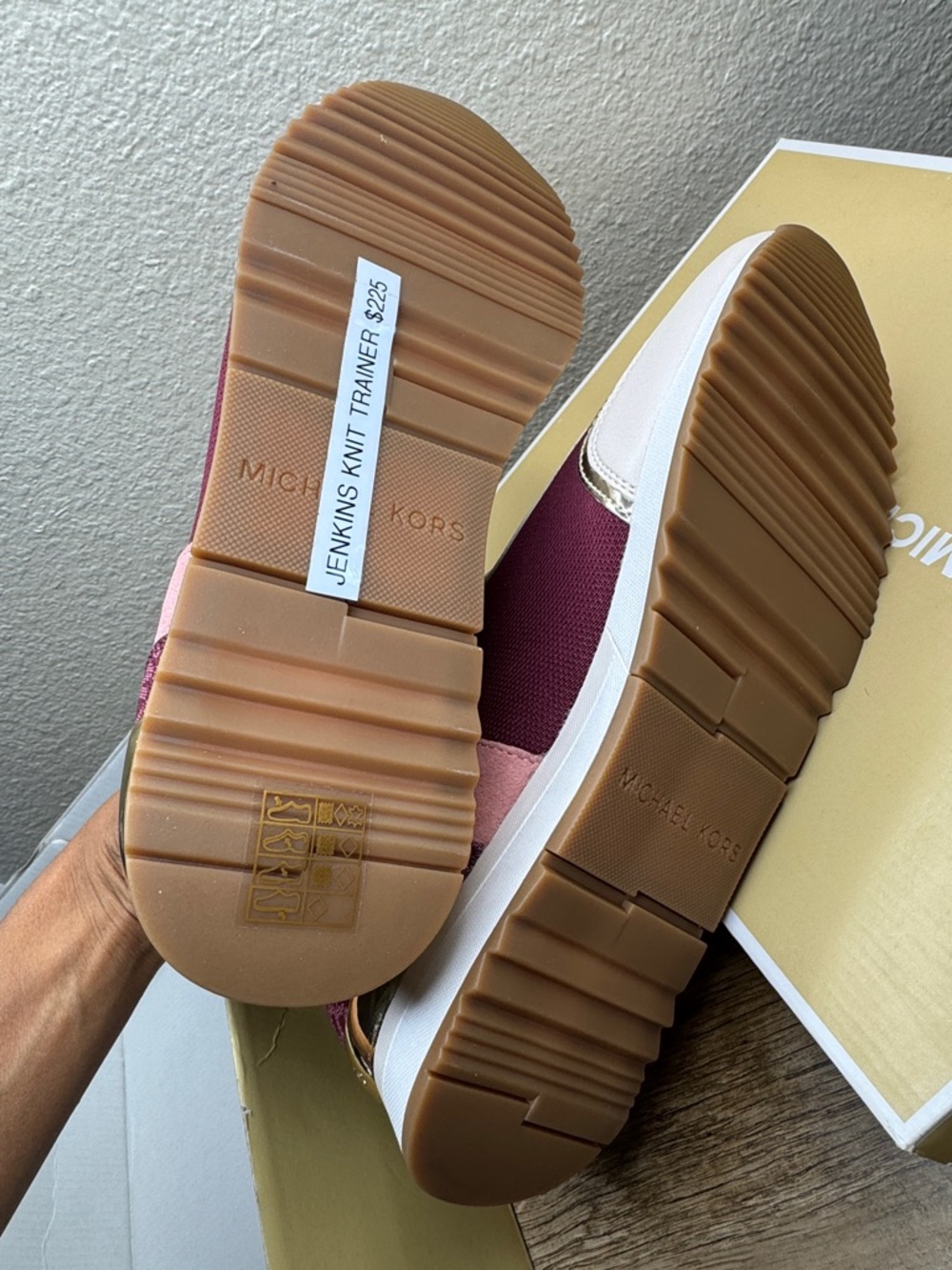 Michael Kors Plum and Blush Knit Slip-On Sneakers - Picture 4 of 4